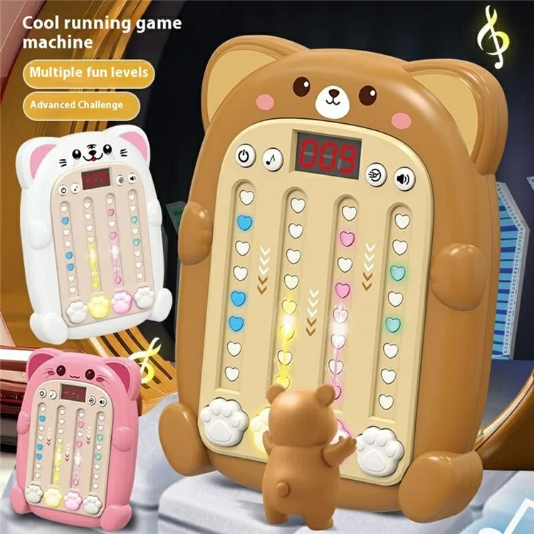 SJL3608 Rhythm Game Machine with Sound Light Electronic Music Fidget Toy for Boys Girls - Brown Bear