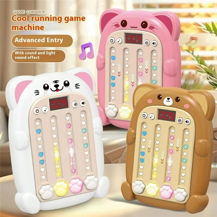 SJL3608 Rhythm Game Machine with Sound Light Electronic Music Fidget Toy for Boys Girls - Brown Bear