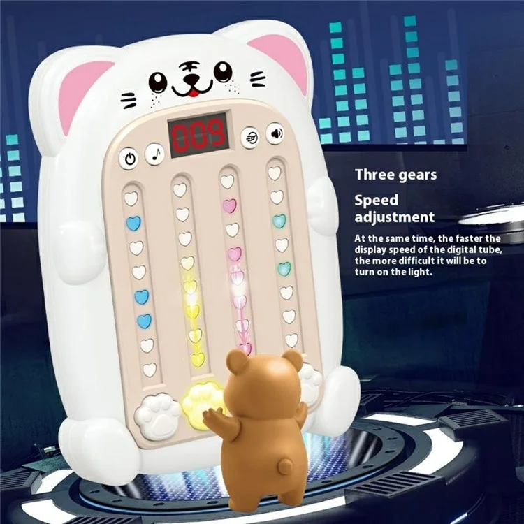 SJL3608 Rhythm Game Machine with Sound Light Electronic Music Fidget Toy for Boys Girls - Brown Bear