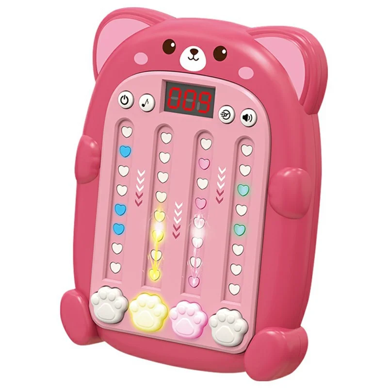 SJL3608 Rhythm Game Machine with Sound Light Electronic Music Fidget Toy for Boys Girls - Pink Bear