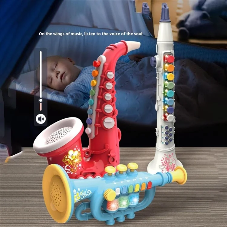 Musical Instrument Kids Toy Trumpet Educational Preschool Learning Blowing Instrument for Toddlers Early Childhood Development - Pink