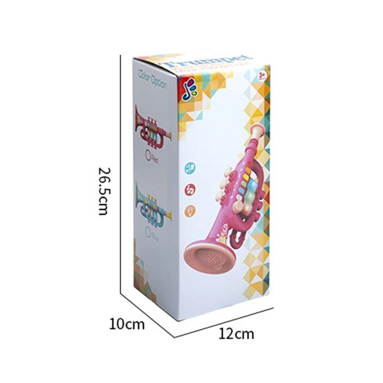 Musical Instrument Kids Toy Trumpet Educational Preschool Learning Blowing Instrument for Toddlers Early Childhood Development - Pink