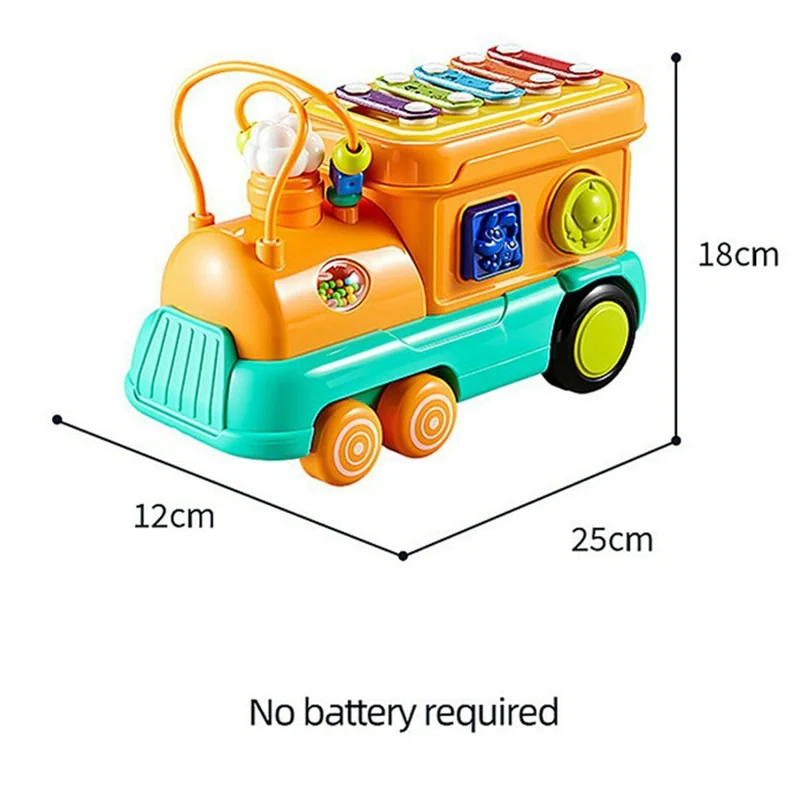 JSL88-20 Xylophone de Train Multifonctionnel - Jouet Éducatif Musical pour Bébés et Tout-Petits - Rouge