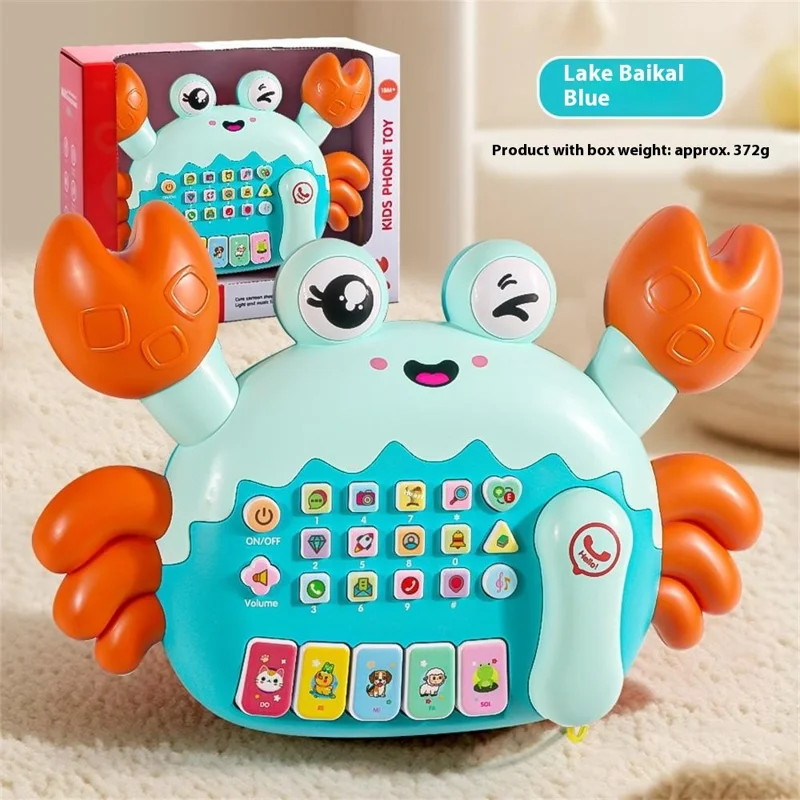 Children Early Education Toy Crab Storyteller Machine Musical Toy with Songs / Piano Function - Blue