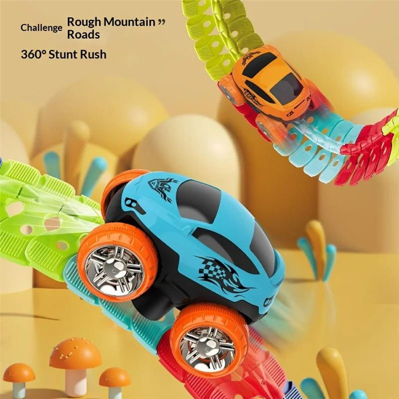 Anti-Gravity Electric Track Car Toy 46Pcs DIY Building Blocks Railway Set Roller Coaster Interactive Toy for Boys Girls