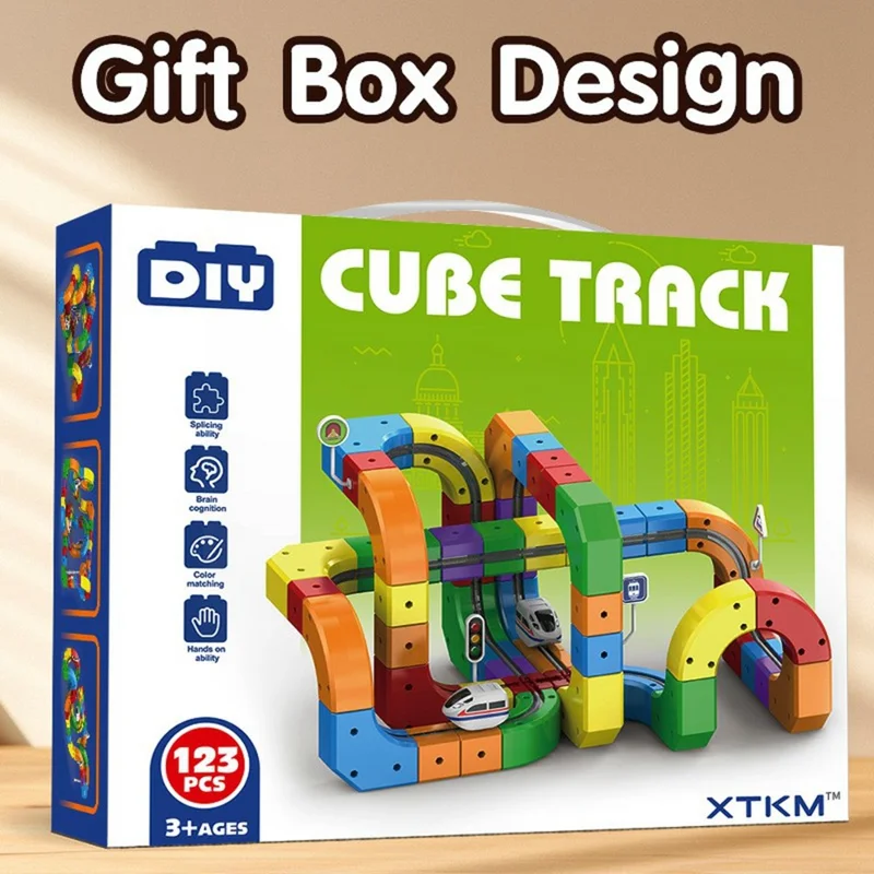 81Pcs Magnetic Train Track Set Building Block Educational Toy DIY Assembly Electric Railway for Children