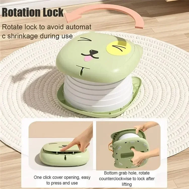 RJ101 Foldable ABS+PP+PU Mat Baby Toilet Travel Potty Seat for Outdoor Activities - Verde