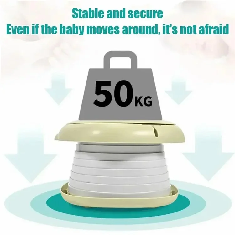 RJ101 Foldable ABS+PP+PU Mat Baby Toilet Travel Potty Seat for Outdoor Activities - Verde