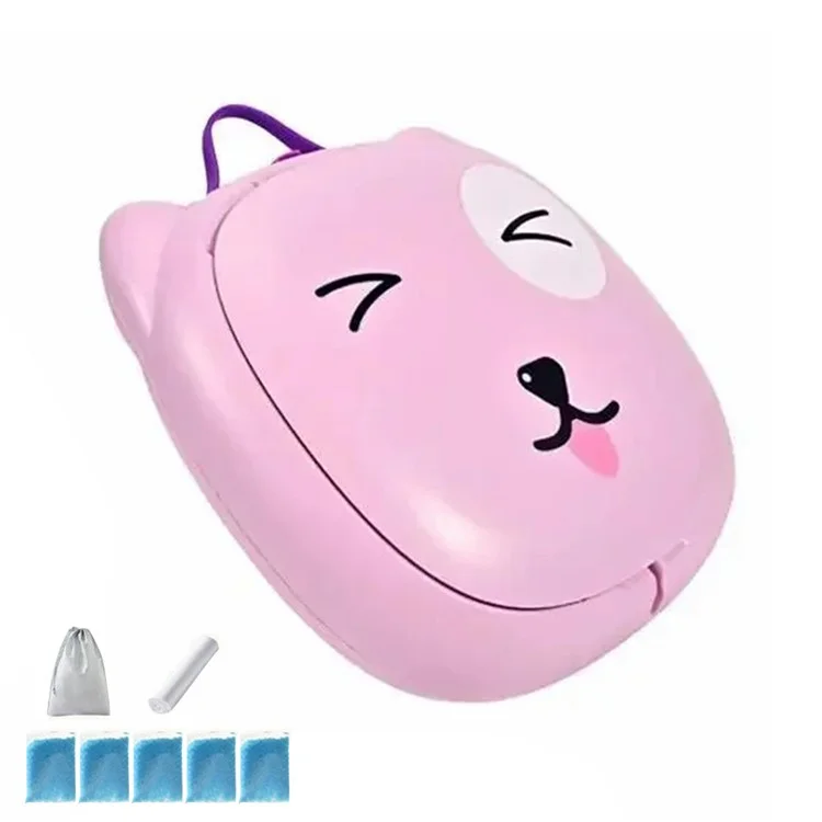 Складной детский туалет RJ101 из ABS+PP+PU для активного отдыха - розовый