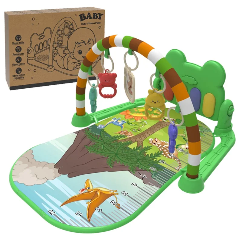 Baby Gyms Play Mat Musical Activity Center Toddler Kick and Play Piano Infant Early Education Toy - Green