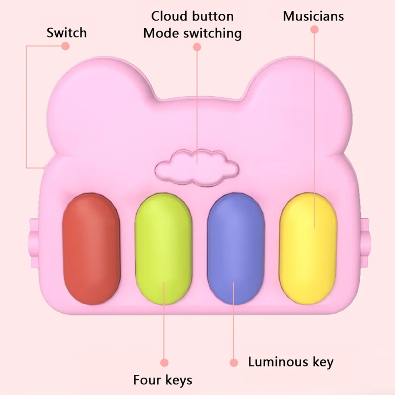 Baby Gyms Play Mat Musical Activity Center Toddler Kick and Play Piano Infant Early Education Toy - Green