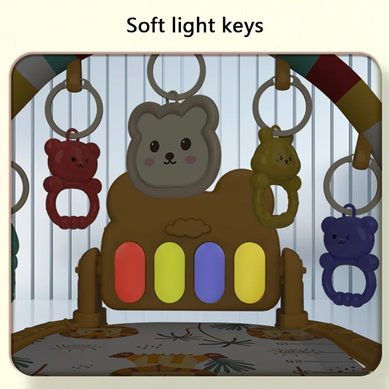 Palestrina per bambini Centro di attività musicale Tappetino per gioco Toddler Kick and Play Piano Giocattolo per l'educazione precoce dell'infanzia - Grigio