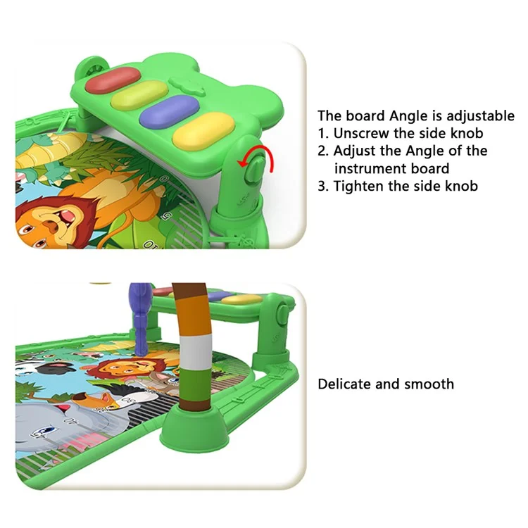 Baby Gyms Play Mat Musical Activity Center Toddler Kick and Play Piano Infant Early Education Toy - Blau