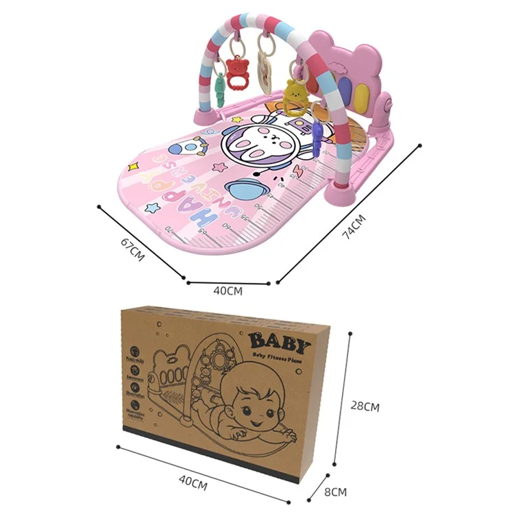 Baby Gyms Play Mat Musical Activity Center Toddler Kick and Play Piano Infant Early Education Toy - Blau