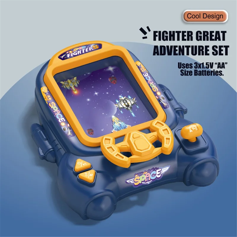 3602 18 Levels Adventure Arcade Space Fighter Game Console for Kids Educational Toy - Blue