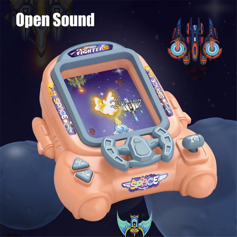 3602 18 Levels Adventure Arcade Space Fighter Game Console for Kids Educational Toy - Blue