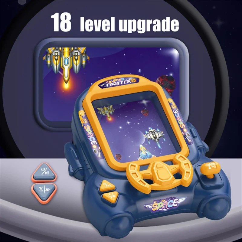 3602 18 Levels Adventure Arcade Space Fighter Game Console for Kids Educational Toy - Blue