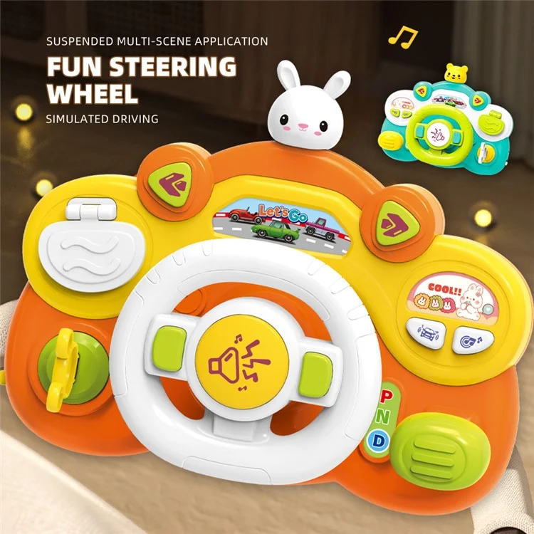899-180 Simulação de Direção de Carro Volante de Brinquedo com Música e Luz Brinquedo Educativo Inicial para Crianças - Coelho