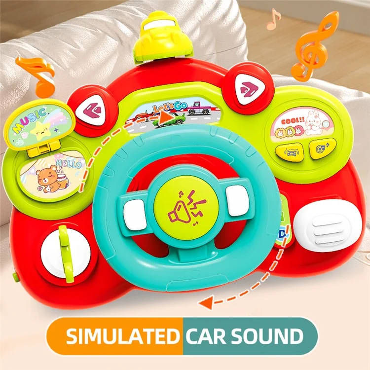 899-180 Simulação de Direção de Carro Volante de Brinquedo com Música e Luz Brinquedo Educativo Inicial para Crianças - Coelho