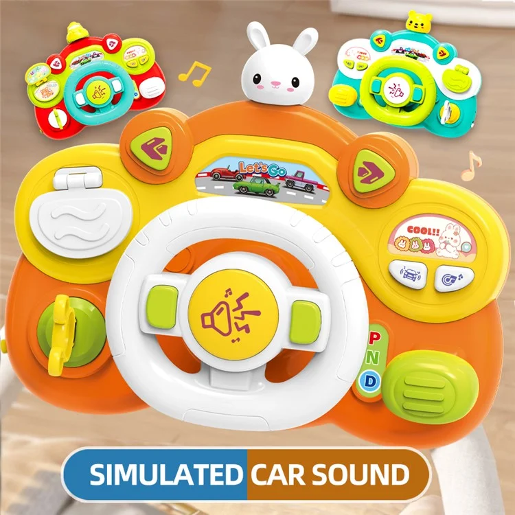 899-180 Simulação de Direção de Carro Volante de Brinquedo com Música e Luz Brinquedo Educativo Inicial para Crianças - Coelho
