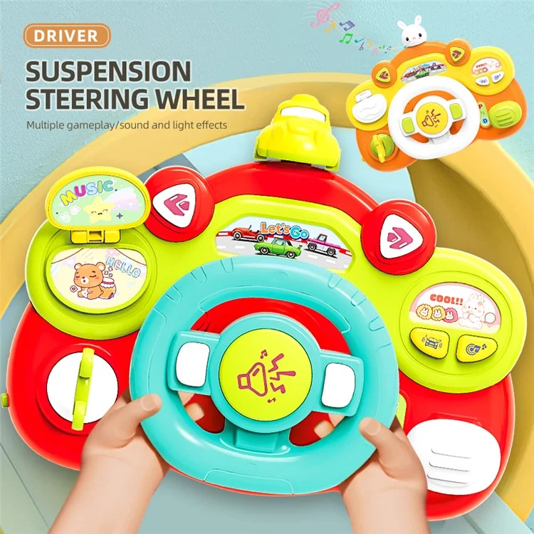 899-180 Simulação de Direção de Carro Volante de Brinquedo com Música e Luz Brinquedo Educativo Inicial para Crianças - Coelho