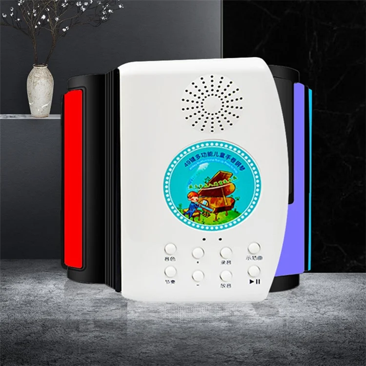 49 Keys Piano Keyboard Rechargeable Roll Up Silicone Electronic Organ Built-in Speaker for Children Beginner - Multi-color