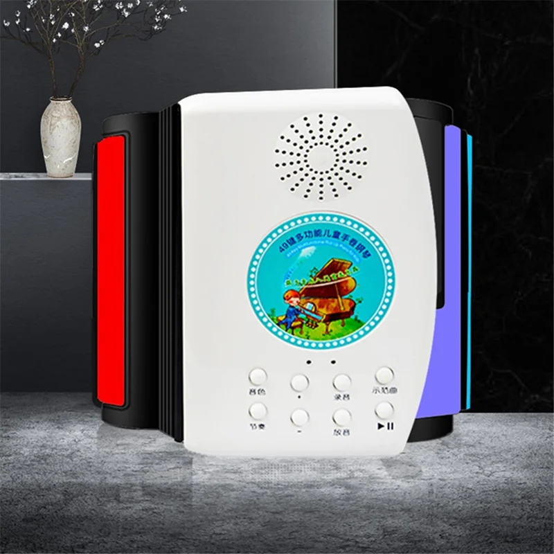 49 Keys Piano Keyboard Rechargeable Roll Up Silicone Electronic Organ Built-in Speaker for Children Beginner - Black  /  White