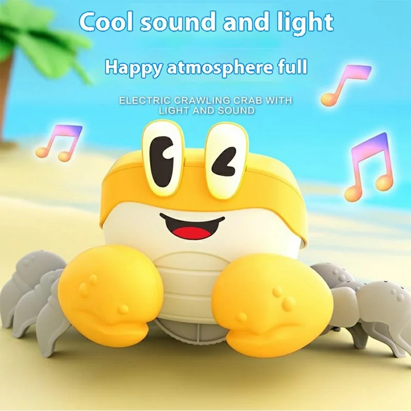 S-003A Electric Escape Crabs Electronic Pets Musical Dancing Educational Toddler Moving Toy - Yellow