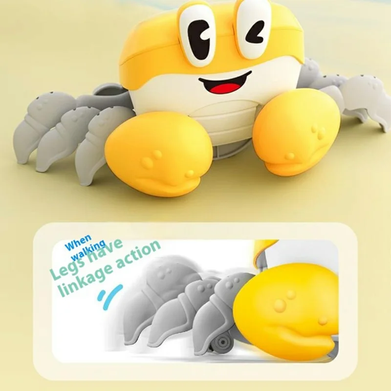 S-003A Electric Escape Crabs Electronic Pets Musical Dancing Educational Toddler Moving Toy - Yellow