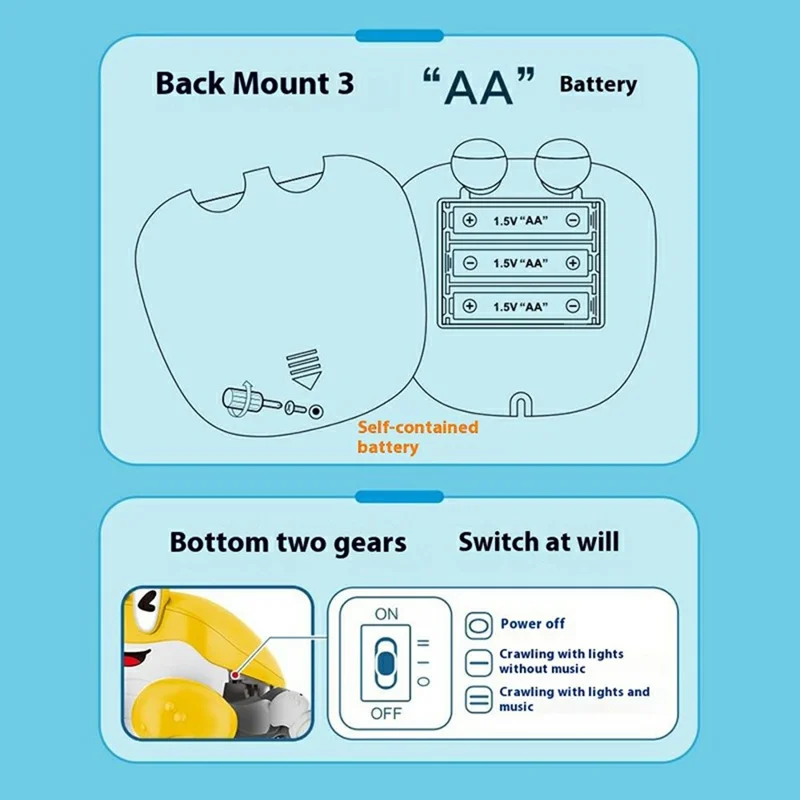 S-003A Electric Escape Crabs Electronic Pets Musical Dancing Educational Toddler Moving Toy - Yellow