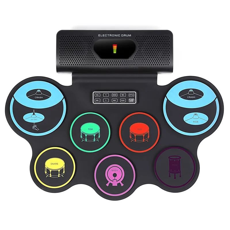 RD90 Portable Roll-Up Electronic Drum Dual Speakers Kids Adults Learning Practice Drum Toy