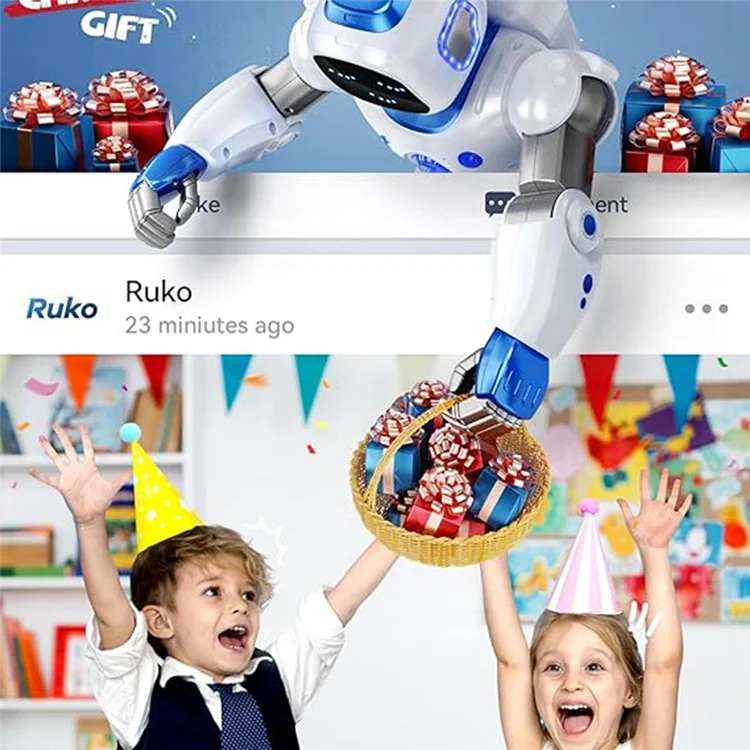 Jouet robot RC intelligent Jouet éducatif électrique avec danse dialoguée programmable pour enfants