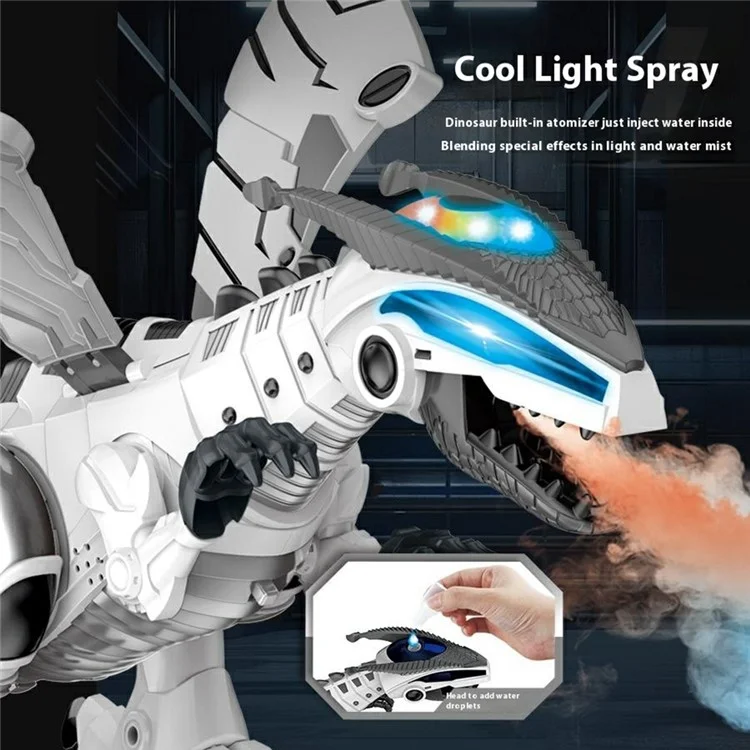Y333-87 Electric Dinosaur Toy Walking Misting Dragon Model with Sound  /  Light Function for Kids - Blue