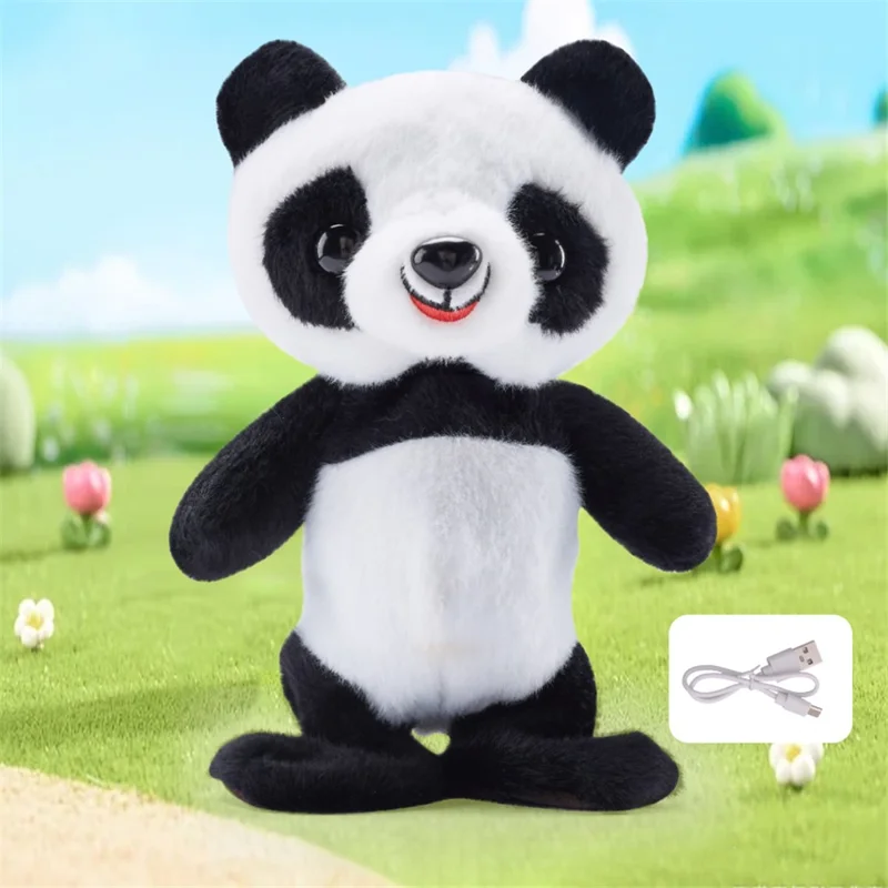 25cm Smart Interactive Plush Doll Toy with Singing Dancing Talking Recording Walking Early Educational Toy - Panda