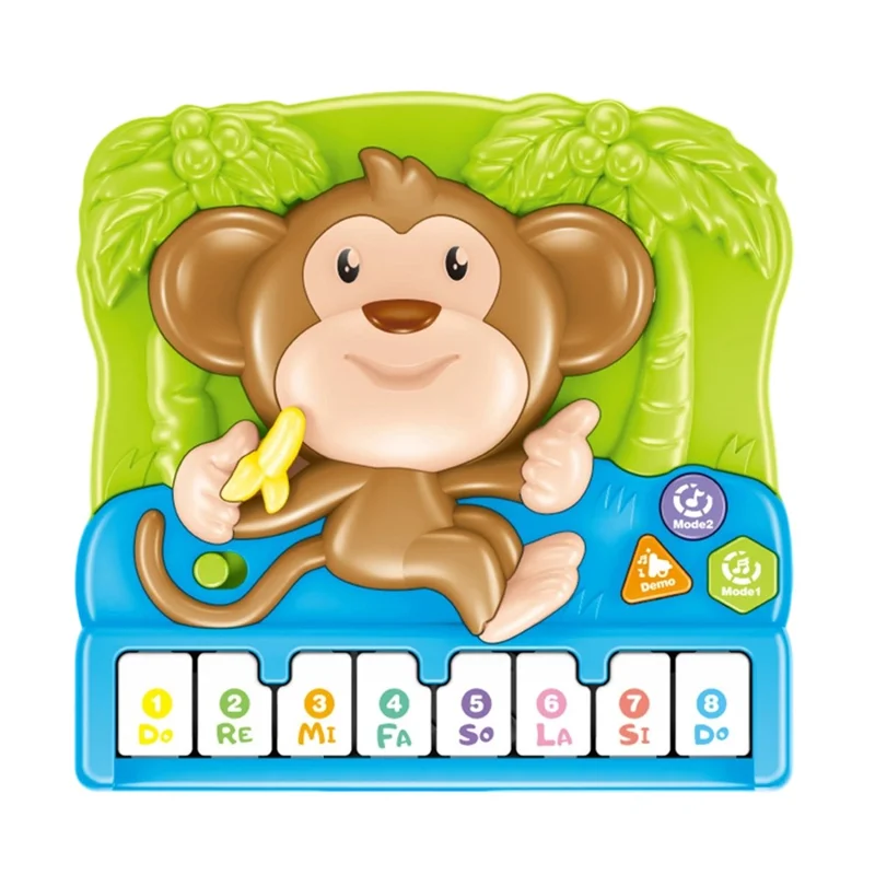 Children Electronic Keyboard Piano Toy  Cartoon Design Musical Instrument Early Educational Toy - Monkey
