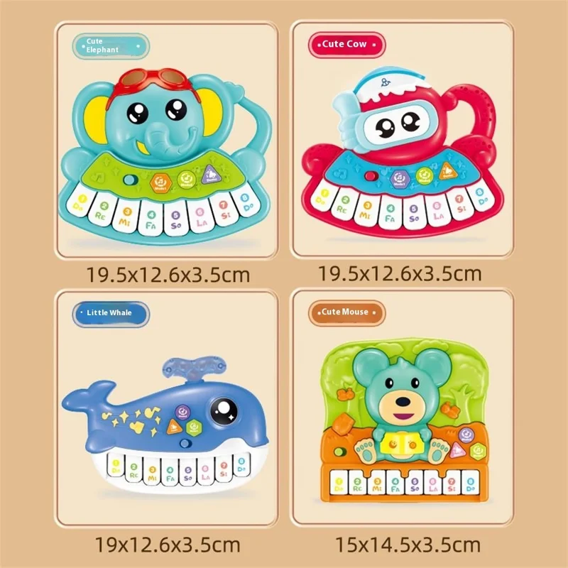 Children Electronic Keyboard Piano Toy  Cartoon Design Musical Instrument Early Educational Toy - Monkey