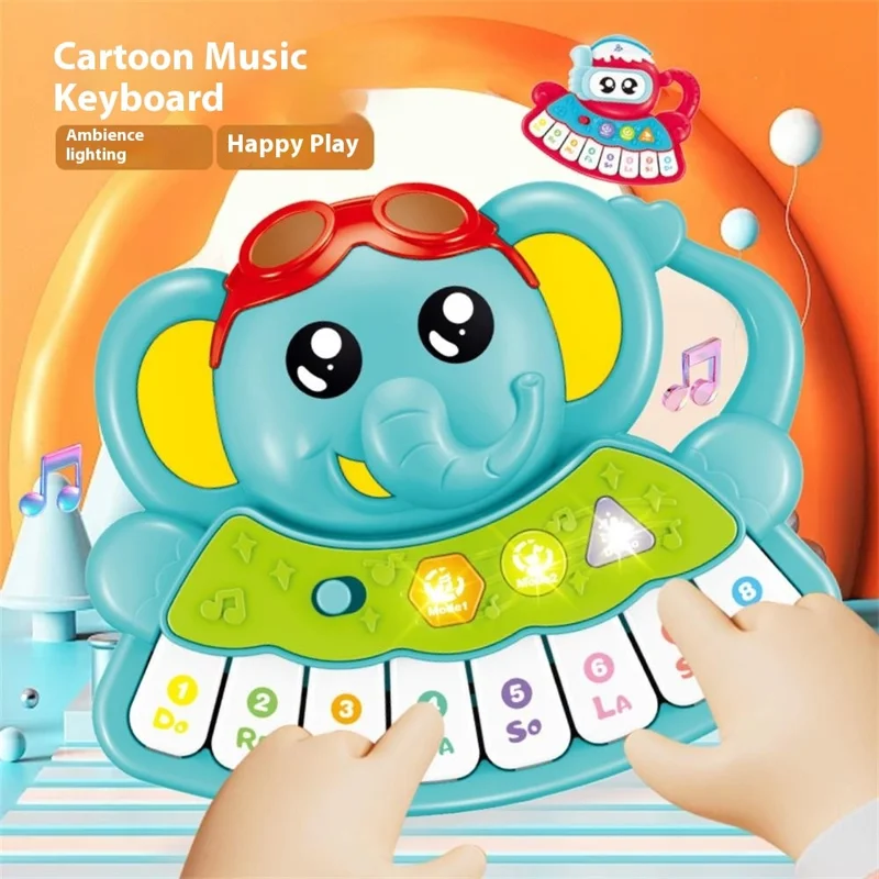 Children Electronic Keyboard Piano Toy  Cartoon Design Musical Instrument Early Educational Toy - Monkey