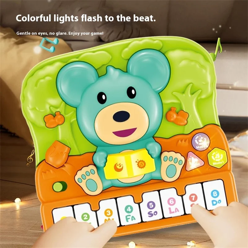 Children Electronic Keyboard Piano Toy  Cartoon Design Musical Instrument Early Educational Toy - Monkey