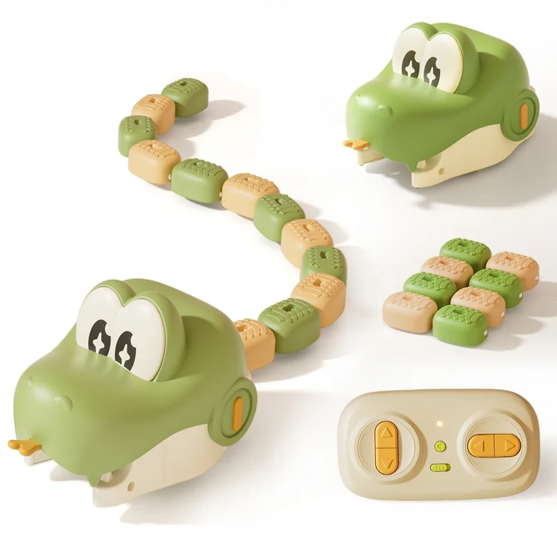 QC-2020Y Electric Remote Control Snake Game USB Rechargeable Interactive Toy for Kids - Green