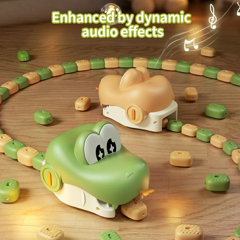 QC-2020Y Electric Remote Control Snake Game USB Rechargeable Interactive Toy for Kids - Green