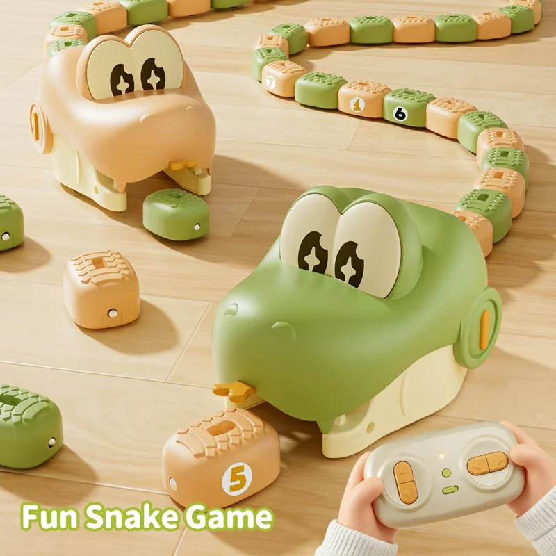 QC-2020Y Electric Remote Control Snake Game USB Rechargeable Interactive Toy for Kids - Green