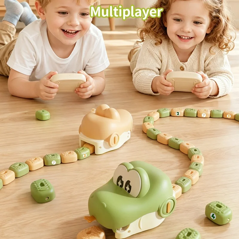 QC-2020Y Electric Remote Control Snake Game USB Rechargeable Interactive Toy for Kids - Green