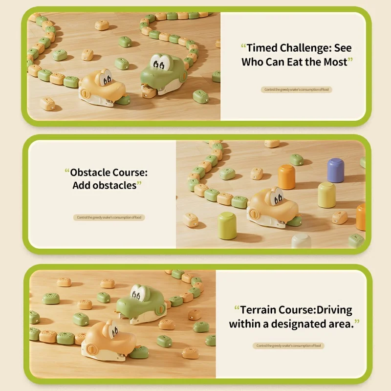 QC-2020Y Electric Remote Control Snake Game USB Rechargeable Interactive Toy for Kids - Green