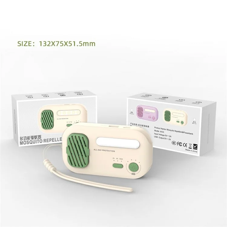 Répulsif portable sans fil W25 contre les moustiques Banque d'alimentation extérieure 4000 mAh