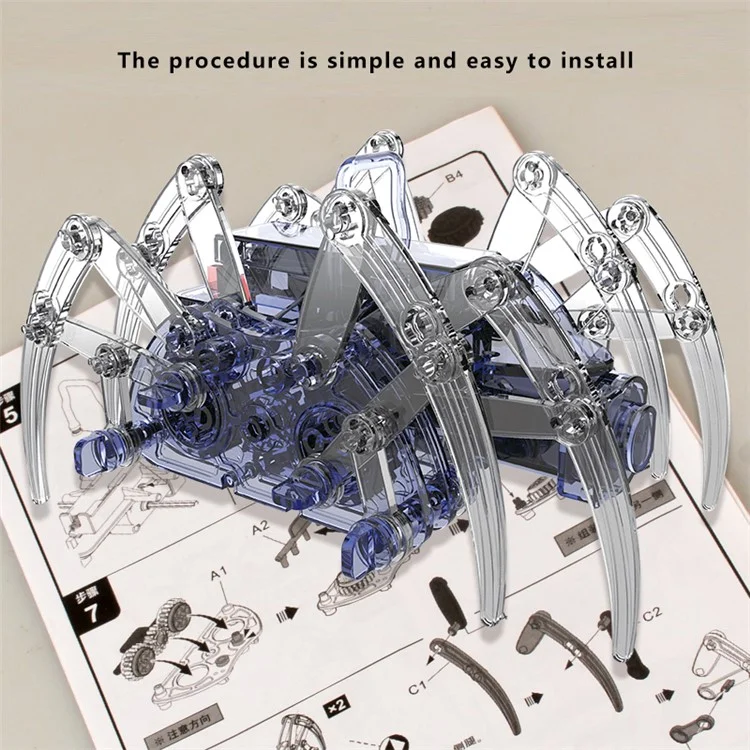 QB1016 Robot Ragno Elettronico Fai-da-te Giocattolo Educativo per Bambini Kit Assemblato