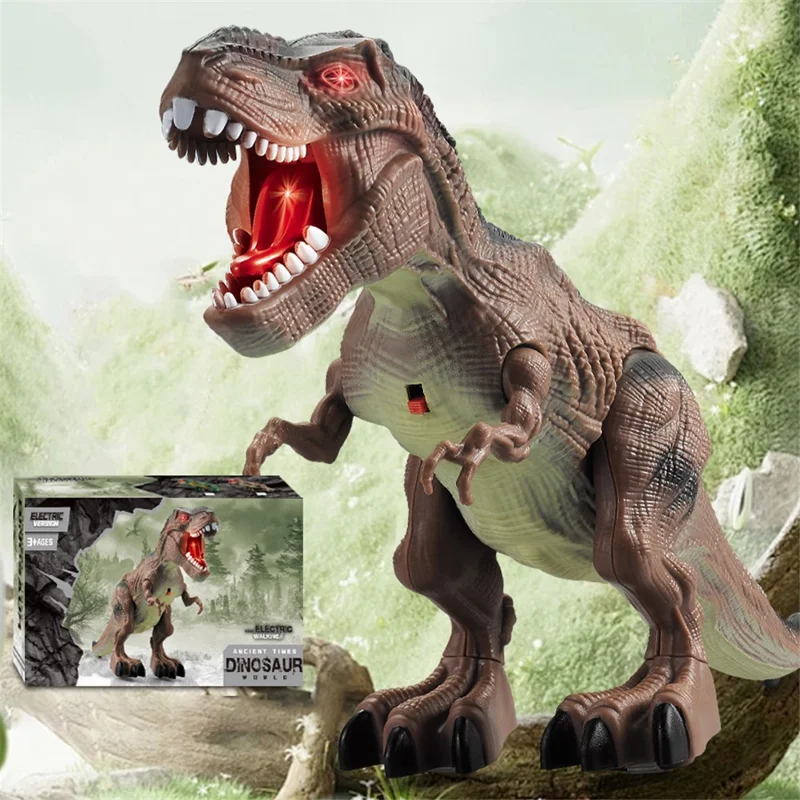 Y333-59 RC Walking Dinosaur Robot Toy Remote Light Music Emulation Animal Children Toy - Grey