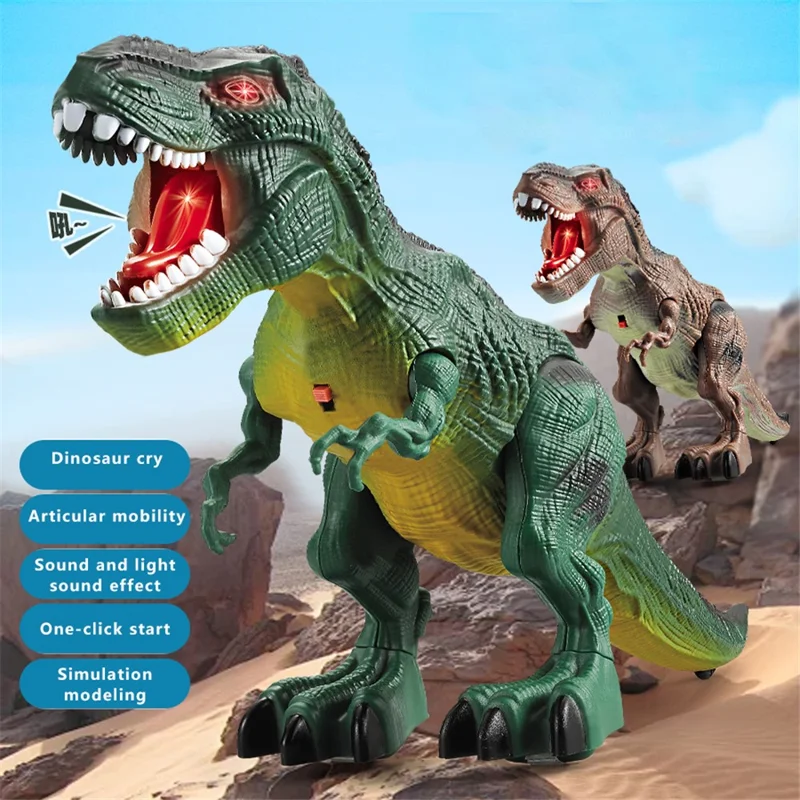 Y333-59 RC Walking Dinosaur Robot Toy Remote Light Music Emulation Animal Children Toy - Grey