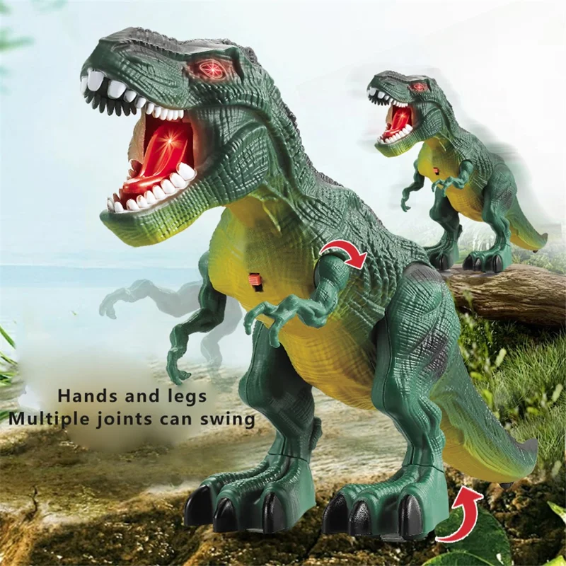 Y333-59 RC Walking Dinosaur Robot Toy Remote Light Music Emulation Animal Children Toy - Grey