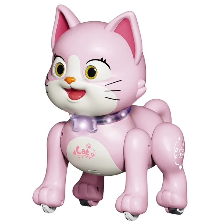 Electronic Cartoon Cat / Dog 2.4G Remote Control Robot with Light and Sound Kids Toy - SM10 / Pink Cat