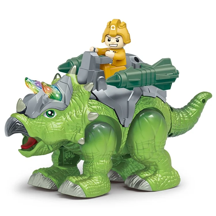 333-76 Dinosaure Jouet Électrique pour Enfants Réaliste Marchant Rugissant Pulvérisant Lumière Jouets pour Tout-petits - Vert